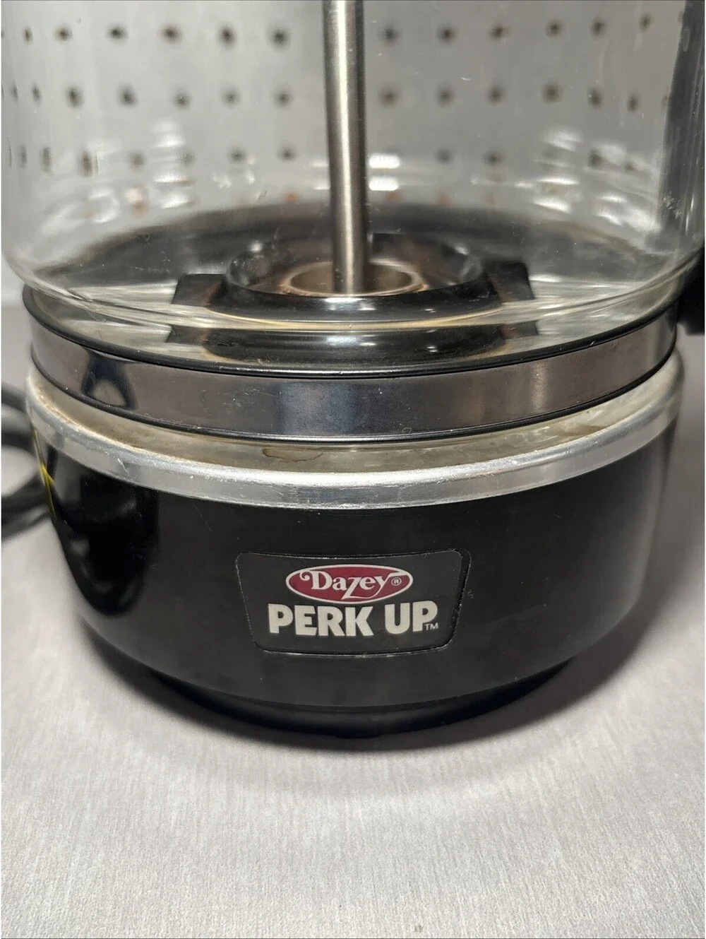 Vintage Dazey PERK-UP Electric Percolator Model DPK-10 Black Tested Works